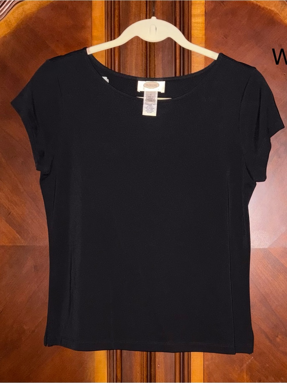Talbots Black Short Sleeve Scoop Neck Tee